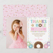 Roze Paarse Gouden Donut Verjaardag Dankjewel Kaar Kaart (Voorkant / Achterkant)