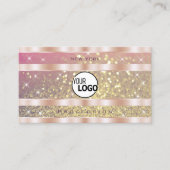 Roze Paarse Gouden Glitter Sterren toevoegen Logo  Visitekaartje (Voorkant)