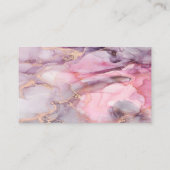 Roze, paarse, gouden marmer contactkaartje (Achterkant)
