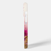 Roze Paarse Gouden Marmer Gepersonaliseerd Monogra Case-Mate iPhone Case (Achterkant / Links)