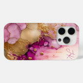 Roze Paarse Gouden Marmer Gepersonaliseerd Monogra Case-Mate iPhone Case (Achterkant (horizontaal))