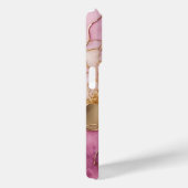 Roze Paarse Gouden Marmer Gepersonaliseerd Monogra Case-Mate iPhone Case (Achterkant / Rechts)