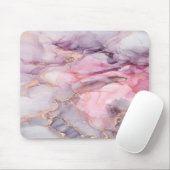 Roze, paarse, gouden marmer muismat (Met muis)