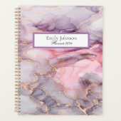 Roze,paarse, gouden marmer planner (Voorkant)