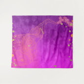 Roze Paarse Gouden Olifant Exotische Feest Achterg Wandkleed (Voorkant (horizontaal))