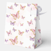 Roze Paarse Gouden Vlinder Baby Meisje Douche Bedankdoosjes (Achterkant)