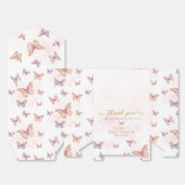Roze Paarse Gouden Vlinder Baby Meisje Douche Bedankdoosjes (Ongevouwen)