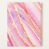 Roze Paarse Gouden Waterverf Marmeren Kunst Planner (Achterkant)
