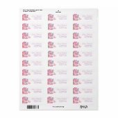 Roze paarse goudflorale vlinder etiket (Full Sheet)