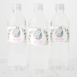 Roze Paarse goudhaver Baby shower Favor Waterfles Etiket