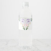 Roze Paarse goudhaver Baby shower Favor Waterfles Etiket (Achterkant)