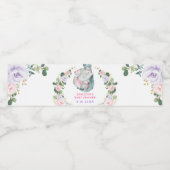 Roze Paarse goudhaver Baby shower Favor Waterfles Etiket (Enkel label)
