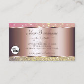 Roze Paarse goudsterren met Logo Roos Gold Visitekaartje (Achterkant)