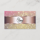 Roze Paarse goudsterren met Logo Roos Gold Visitekaartje (Voorkant)