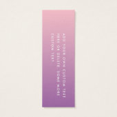 Roze paarse gradiënt DIY-prijs hang label Mini Visitekaartjes (Achterkant)