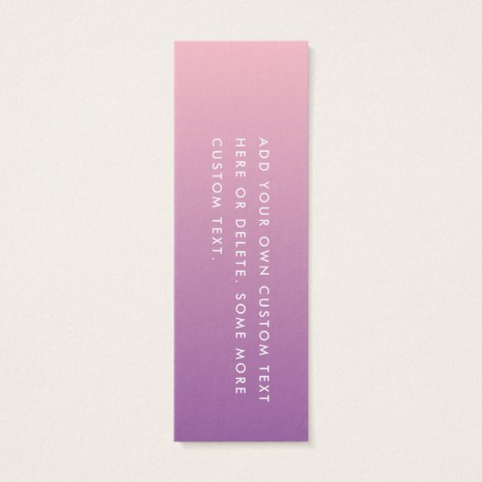 Roze paarse gradiënt DIY-prijs hang label Mini Visitekaartjes (Achterkant)
