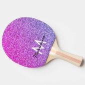 Roze Paarse gradiënt Glitter Girly op persoonlijke Tafeltennisbatje (Zijkant)