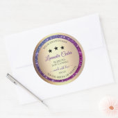 Roze Paarse gradiënt Glitter Product Labels Gold (Envelop)