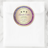 Roze Paarse gradiënt Glitter Product Labels Gold (Tas)