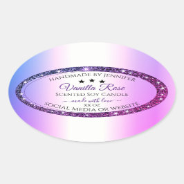 Roze Paarse gradiënt Glitter Spark Product Labels