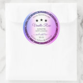 Roze Paarse gradiënt Glitter Spark Product Labels (Tas)
