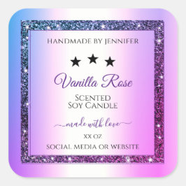 Roze Paarse gradiënt Glitter Spark Product Labels