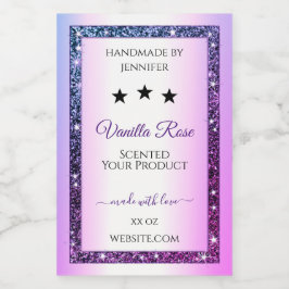 Roze Paarse gradiënt Glitter Spark Product Labels Voedselcontainer Etiket
