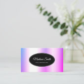 Roze Paarse gradiënt Holografisch Ontwerp Modern Visitekaartje (Staand voorkant)