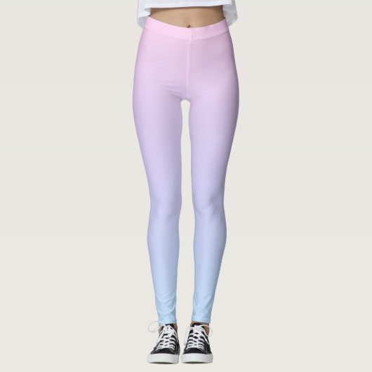 Roze Paarse Gradiënt  Leggings (Voorkant)