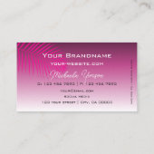 Roze Paarse gradiënt Modern met palmlef Visitekaartje (Achterkant)