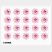 Roze Paarse Gradient Star Brilliant Job School Ronde Sticker (Vel)