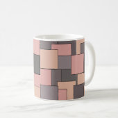 Roze paarse grijs geometrisch patroon koffiemok (Voorkant rechts)