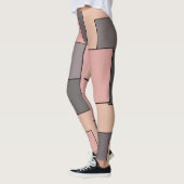 Roze paarse grijs geometrisch patroon leggings (Links)