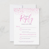 Roze paarse grijze abstracte kunst trouwreactie RS RSVP Kaartje (Achterkant)