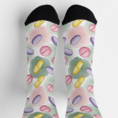 Roze, Paarse & Grijze Waterverf Apotheek Sokken (Top)