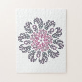 Roze, Paarse, grijze, witte fractale kunst Kaleido Legpuzzel (Verticaal)