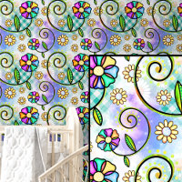 Roze Paarse Groene Abstracte Bloemen