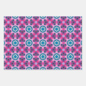 Roze, paarse, groene abstracte ster inpakpapier vel (Voorkant 2)