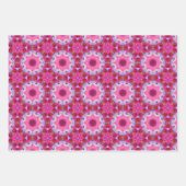 Roze, paarse, groene abstracte ster inpakpapier vel (Voorkant)