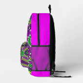 Roze Paarse Groene All over print Rugzak (Rechts)