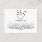 Roze Paarse Groene Bloemen Detail Behuizing Kaarte Informatiekaartje (Achterkant)