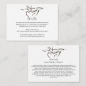 Roze Paarse Groene Bloemen Detail Behuizing Kaarte Informatiekaartje (Voorkant / Achterkant)