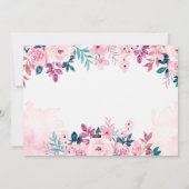 Roze Paarse Groene Floral Waterverf Wedding Save The Date (Achterkant)