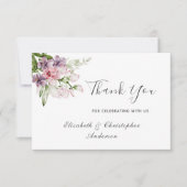 Roze Paarse groene Floral Weddenschap Hartelijk da Bedankkaart (Voorkant)