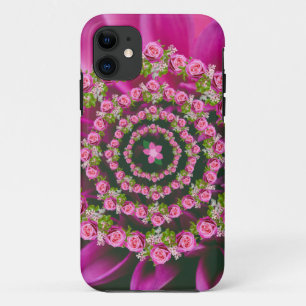  Roze Paarse Groene Garden Flowers Kerstmis Case-Mate iPhone Case