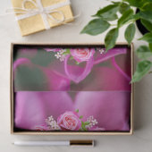 Roze Paarse Groene Garden Flowers Kerstmis Tissuepapier (Geschenk)