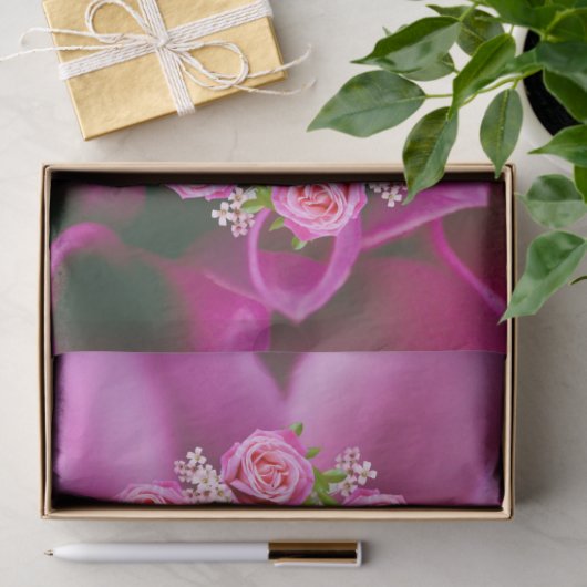  Roze Paarse Groene Garden Flowers Kerstmis Tissuepapier (Geschenk)