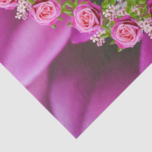  Roze Paarse Groene Garden Flowers Kerstmis Tissuepapier (Detail)