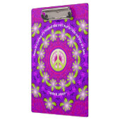 Roze Paarse Groene Glow Peace Energy Mandala Klembord (Links)