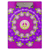 Roze Paarse Groene Glow Peace Energy Mandala Klembord (Voorkant)